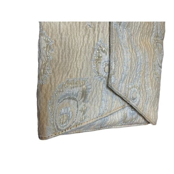 Trina Turk Purse Women 11" Metallic Floral Envelope Luxury Glam Preppy Bridal - Picture 5 of 16